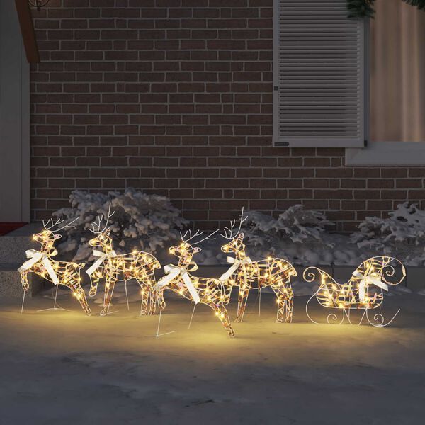 vidaXL LED Reindeers with 40 LEDs 5 pcs Multicoulur PET