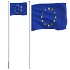 vidaXL Europe Flag and Pole 6.08 m Aluminium