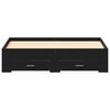 vidaXL Bed Frame with Drawer Black Oak 140 x 200 cm Engineered Wood