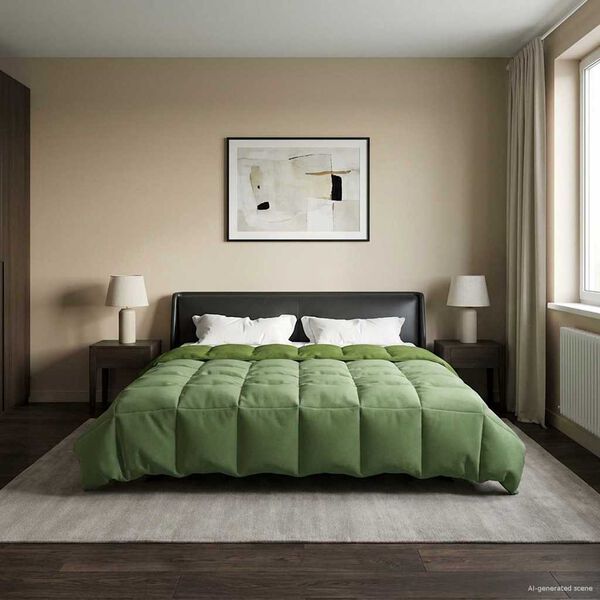 vidaXL Winter Duvet Quilted Green 200 x 200 cm Microfiber