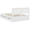 vidaXL Bed Frame with Headboard White 135 x 190 cm Solid Pine Wood