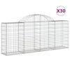 vidaXL Arched Gabion Baskets 30 pcs 200x30x80/100 cm Galvanised Iron