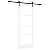 vidaXL Sliding Door White 83 x 211 cm Solid Pine Wood and Glass