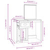 vidaXL Dressing Table with Mirror Sonoma Oak 90x50x132.5 cm Engineered Wood