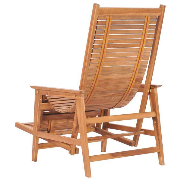 vidaXL Garden Lounge Chair with Footrest Solid Teak Wood