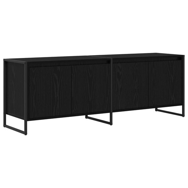 vidaXL TV Cabinet Black Oak 140 x 36 x 49.5 cm Engineered Wood