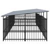 vidaXL Outdoor Dog Kennel with Roof Steel 11.26 m&sup2;