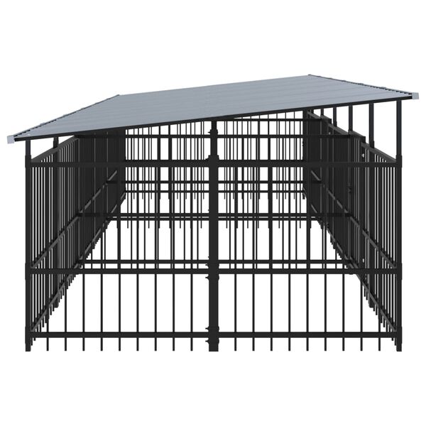 vidaXL Outdoor Dog Kennel with Roof Steel 11.26 m&sup2;