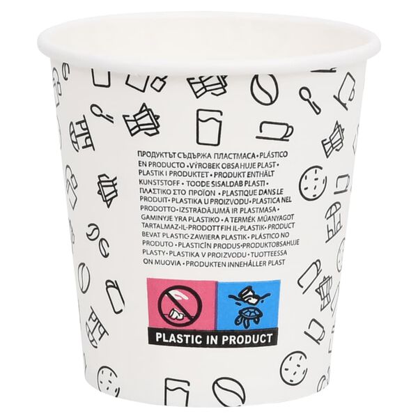 vidaXL Coffee Paper Cups 200 ml 1000 pcs White and Black