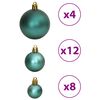 vidaXL Christmas Baubles 100 pcs Green 3 / 4 / 6 cm