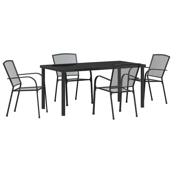 vidaXL Garden Dining Set 5 pcs Anthracite Powder-Coated Steel