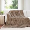 vidaXL Throw Blanket Camel 270 x 240 cm Fleece