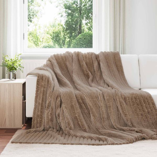 vidaXL Throw Blanket Camel 270 x 240 cm Fleece