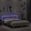 vidaXL Bed Frame with LED without Mattress Grey Sonoma 150x200 cm King Size