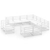 vidaXL 11 Piece Garden Lounge Set White Solid Wood Pine