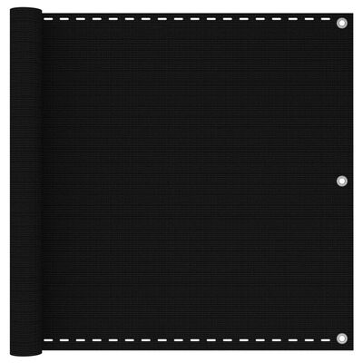 vidaXL Balcony Screen Black 90x500 cm HDPE