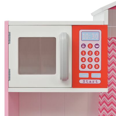 vidaXL Toy Kitchen Wood 82x30x100 cm Pink and White