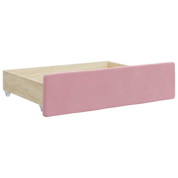 vidaXL Bed Drawers 2 pcs Pink Engineered Wood and Velvet