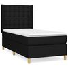 vidaXL Box Spring Bed with Mattress Black 90x200 cm Fabric