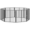 vidaXL Dog Gate 8 pcs Black 80 x 80 cm Galvanised Steel