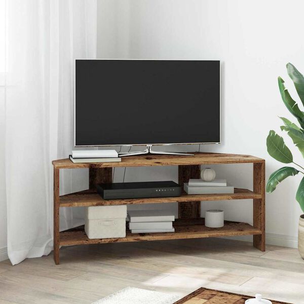 vidaXL Corner TV Cabinet Old Wood 102x40.5x45cm Engineered Wood