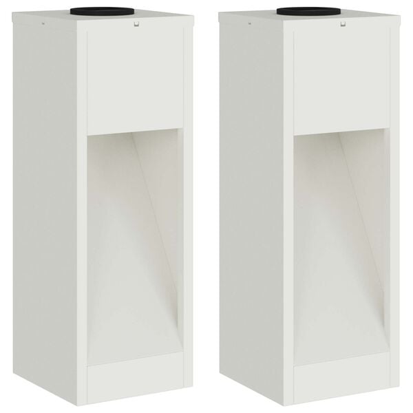 vidaXL Solar Led Pathway Light 2 pcs White Cold Rolled Steel