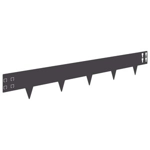 vidaXL Lawn Edging 50 pcs 100 x 15 cm Steel Black
