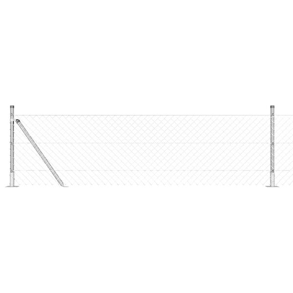 vidaXL Fence Post Silver 25 x 0.6 m (40 x 40 mm mesh) Steel