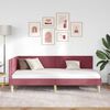 vidaXL Corner Bed Frame with Headboard Wine Red 90 cm x 200 cm Velvet
