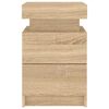 vidaXL Bedside Cabinet with LED Lights Sonoma Oak 35x39x55 cm