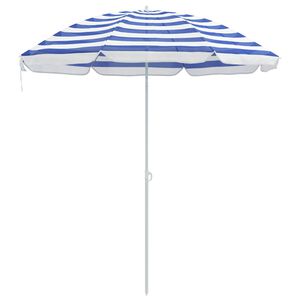 vidaXL Garden Parasol 170T Polyester Blue and White