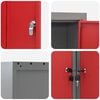 vidaXL Tool Cabinet with Shelf with Lock Red and Grey 55 x 55 x 55 cm