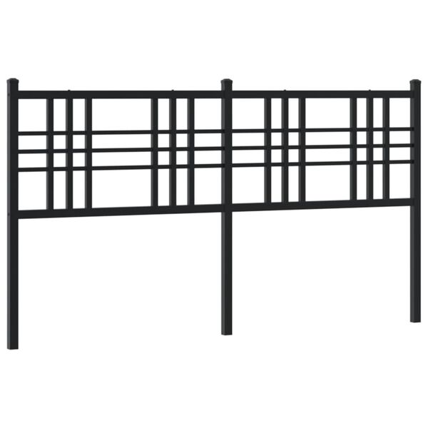 vidaXL Metal Headboard Black 160cm