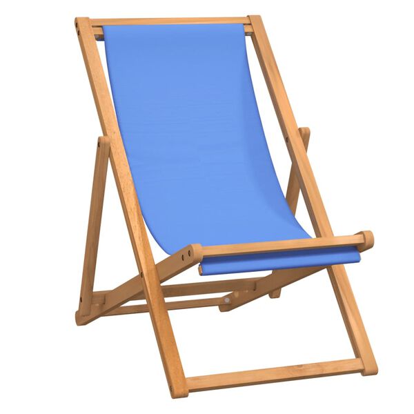 vidaXL Deck Chair Teak 56x105x96 cm Blue