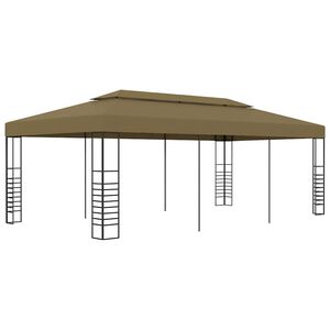 vidaXL Garden Gazebo 6x3x2,7 m Taupe 180 g/m&sup2;