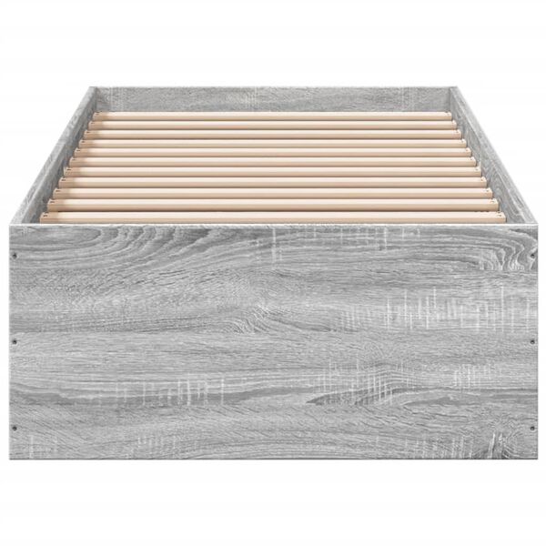 vidaXL Bed Frame without Mattress Grey Sonoma 100x200 cm