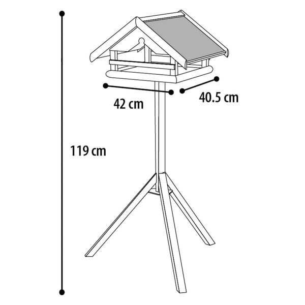 FLAMINGO Bird Table with Stand Hafnir 42x40.5x119 cm Brown