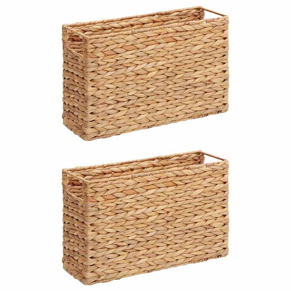 vidaXL Magazine Baskets 2 pcs Natural 39 x 14 x 25 cm Water hyacinth