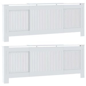 vidaXL Radiator Cover 2 pcs White 205 x 20.5 x 81.5cm Engineered Wood