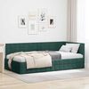 vidaXL Corner Bed Frame with Headboard Dark green 100 x 200 cm Velvet