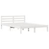 vidaXL Bed Frame White 225.5 x 145.5 x 69.5 cm Solid Pine Wood