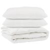 vidaXL Duvet with Pillow 3 pcs White Microfiber