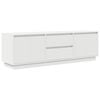 vidaXL TV Cabinet with LED Lights White 160.5x41x50 cm