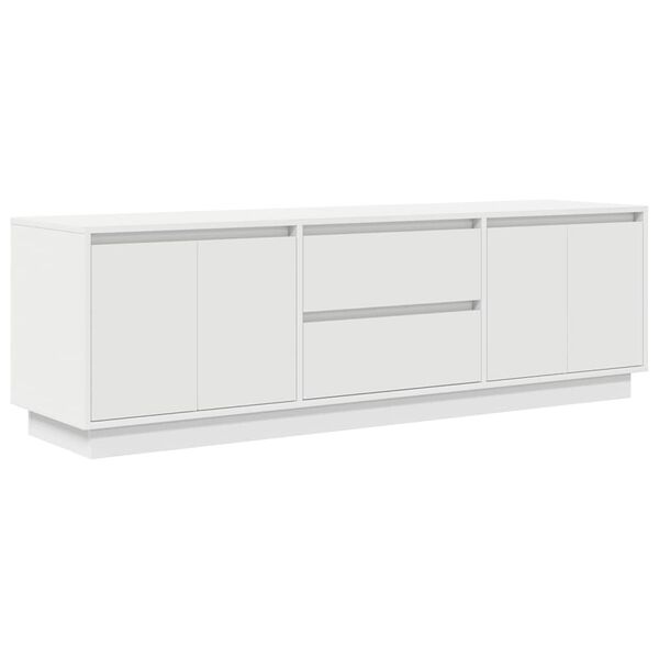 vidaXL TV Cabinet with LED Lights White 160.5x41x50 cm