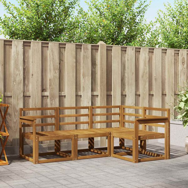 vidaXL Outdoor Sofa Set Natural Solid Acacia Wood