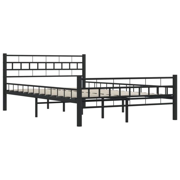 vidaXL Bed Frame without Mattress Black Steel 140x200 cm