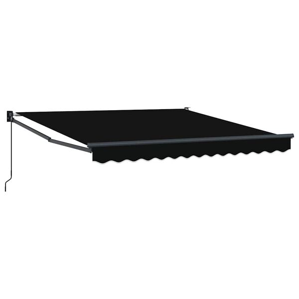 vidaXL Retractable Awning Black 350 x 250 cm Polyester and Aluminium