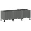 vidaXL Garden Planter with Wheels Light Grey 120 x 40 x 44 cm PP