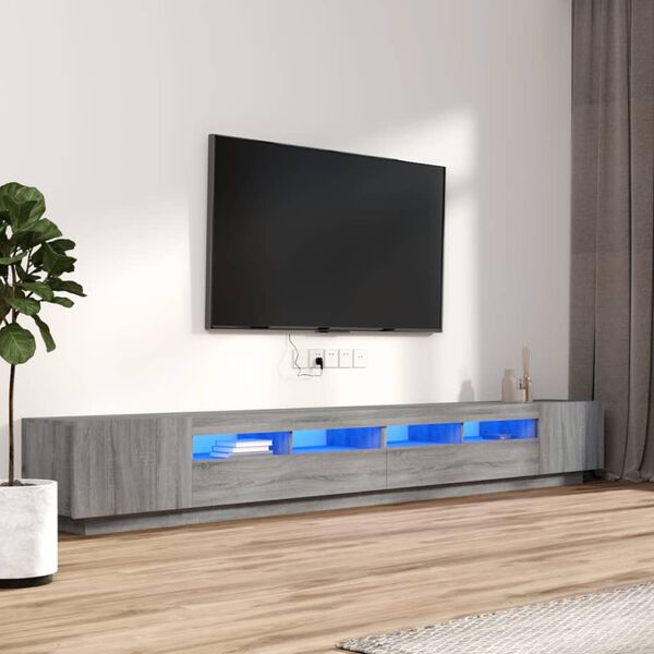 vidaXL 3 Piece TV Cabinet Set with LED Lights Grey Sonoma Engineered Wood
