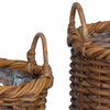 vidaXL Planter Basket with Storage 3 pcs Brown Kubu Rattan